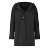 AOREUGL womens deals Womens Wool Blend Pea Coat Winter Warm Single Breasted Hooded Trench Coat Casual Office Work Dressy Outwear Jacket lightweight winter coat Black L view 4