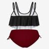 ROSE GAL Womens Plus Size Curve Gothic Skull Print Ruffled Overlay Tankini Swimwear Set(Black_2/3X) view 2