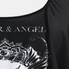 ROSE GAL Womens Plus Size Curve Gothic Skull Print Ruffled Overlay Tankini Swimwear Set(Black_2/3X) view 3