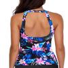 Holipick Purple Blue Flower Tankini Tops for Women High Neck Bathing Suit Tops Tummy Control Tank Tops Swimsuits M view 2