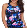 Holipick Purple Blue Flower Tankini Tops for Women High Neck Bathing Suit Tops Tummy Control Tank Tops Swimsuits M view 4