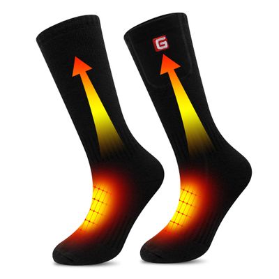 Rabbitroom Men Heated Socks Upgraded Rechargeable Socks for Women Men Winter Foot Warmer Socks Perfect for Camping Snow Ski Hunting Fishing Cold Weather Work Washable Socks(L Size)