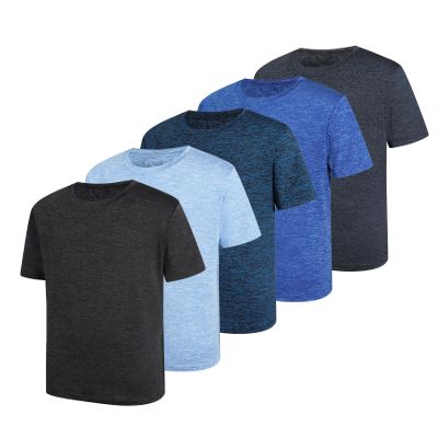 TAGIHOO 5 Pack Boys Athletic T-Shirt Kids Performance Quick Dry Short Sleeve for Youth(A,XS)