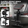 Foldable Workout Bench with Leg Extension, Adjustable Weight Bench w/Preacher Culr, Extended Headrest, Collapsible Bench for Home Gym Strength Training Exercise Full Body Banco de Pesas 880LBS view 2