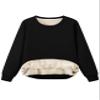 Flygo Unisex Boys Girls Fleece Lined Crewneck Sweatshirt Kids Warm Sherpa Pullover Sweater Sweatshirts Fall Winter Clothes(Black-XS) view 1