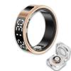 Smart Ring Health Tracker, Wearable Sleep Heart Rate Step Blood Oxygen Tracker, IP68 Waterproof Smart Ring with LED Screen to Track All Your Important Health Indicators (Gold, 11) view 1