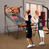 BOPRCSH Basketball Game, Arcade Basketball Fun at Home Floor Standing Arcade Basketball Game Set Includes 8 Game Modes and 5 Balls, Dual-Shot Basketball Arcade for Home view 2