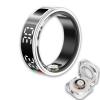 OWILIWO Smart Ring Health Tracker, Wearable Sleep Heart Rate Step Blood Oxygen Tracker, IP68 Waterproof Smart Ring with LED Screen to Track All Your Important Health Indicators (Silver, 9) view 1