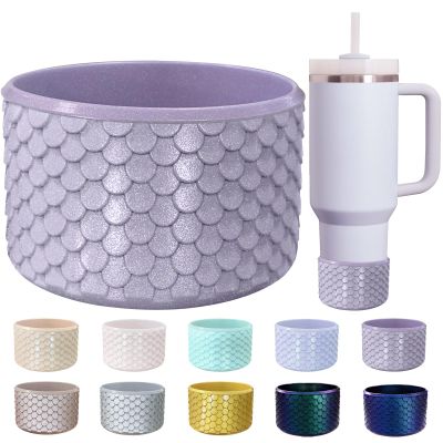 CEDIDJAC Silicone Boot for Stanley Cup 20-40 Ozfor Hydroflask Boot 12-24 Ozfor IceFlow 20-30 Oz,for Owala Tumbler 40 oz,Bottom Protector for Stanley Boot for Stanley Cup Accessories (Purple)