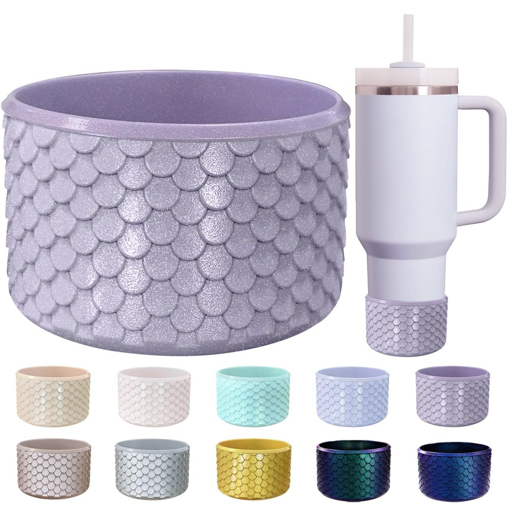 CEDIDJAC Silicone Boot for Stanley Cup 20-40 Ozfor Hydroflask Boot 12-24 Ozfor IceFlow 20-30 Oz,for Owala Tumbler 40 oz,Bottom Protector for Stanley Boot for Stanley Cup Accessories (Purple)