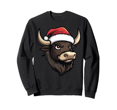 Bulls Christmas / Santa Claus Bull Sweatshirt