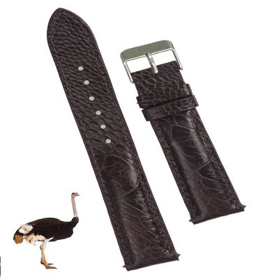 20mm Dark Brown Ostrich Leg Watch Bands Men Quick Release Exotic Ostrich Foot Leather Watch Strap Vintage Extra Soft Replacement Wristwatch Strap Handmade Valentine's Gifts for Him Her DH-53-20MM
