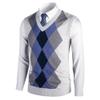 SWJGLITTR Men's Argyle Sweater Vest Classic Business Knitwear Wool Vests Sleeveless Pullover Autumn Winter Vest (White,Medium) view 3