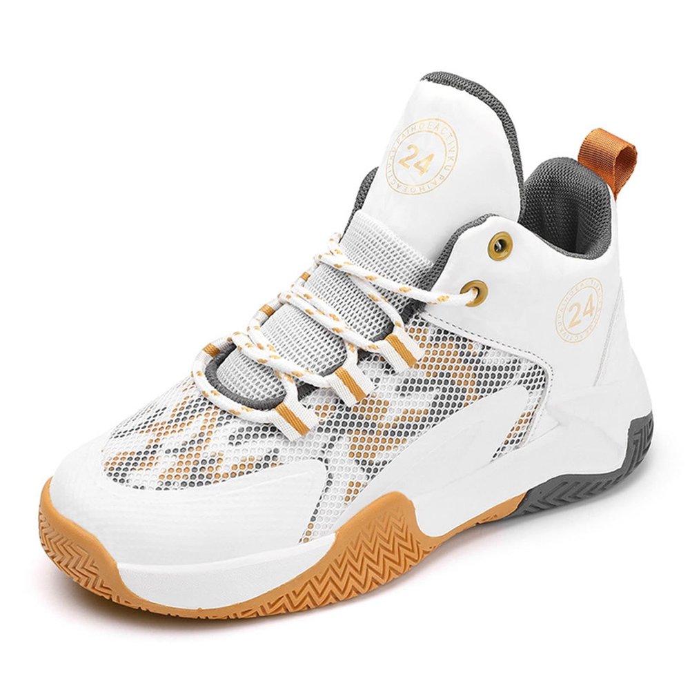 Boys Toddler Tennis Shoes Kid's Basketball Shoes Boys Sneakers Girls Trainers Comfort High Top Basketball Boy Kids Shoes (White, 2 Big Kids)