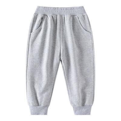 Toddler Baby Boy Girl Solid Color Pull On Jogger Pants Fall Pants Sweatpants for Daily School (Grey, 12-18 Months)