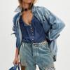 Blue Lace Tie Front Top Y2k Coquette Long Sleeve Button Up Chiffon Cardigan Flowy Boho Peplum Going Out Tops for Women view 2
