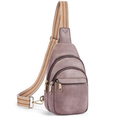 BOSTANTEN Small Sling Bag for Women - Leather Crossbody Fanny Pack Chest Bag for Travel