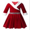 Moggemol Kids Girls Miss Santa Claus Christmas Tutu Dress Velvet Princess Figure Skating Dance Performance Dress Red 16 Years view 1