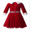 Moggemol Kids Girls Miss Santa Claus Christmas Tutu Dress Velvet Princess Figure Skating Dance Performance Dress Red 16 Years view 2