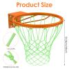 Basketball Net Outdoor Luminous Basketball Net Nightlight Glow Basketball Net Replacement 12 Loops Portable Nylon Basketball Net for Sports All Weather Anti Whip view 2