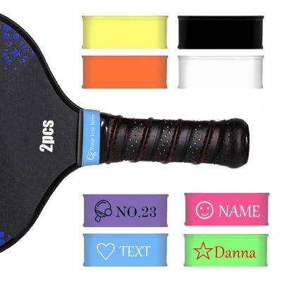 2PCS Custom Pickleball Paddle Name Bands - Personalized Pickleball Paddle Name Bands for Paddle Grip, DIY Gifts for Pickleball Lovers (Multicolor)
