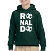 FerociTees Kids Unisex Ronaldo Soccer American Football X-Large Forest Green Hoodie view 1