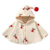 Baby Hooded Cloak,Baby Girls and Boys Cape for Christmas,Infant Toddlers Winter Warm Coat Car Seat Poncho Hood Outfit (Beige, 6-12 Months) view 1