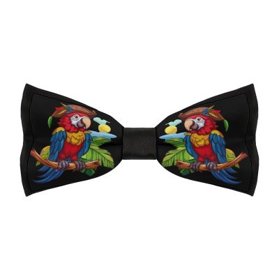Parrots Bird Pirates Bow Ties for Men Print Bowtie Business Work Wedding Party Ties