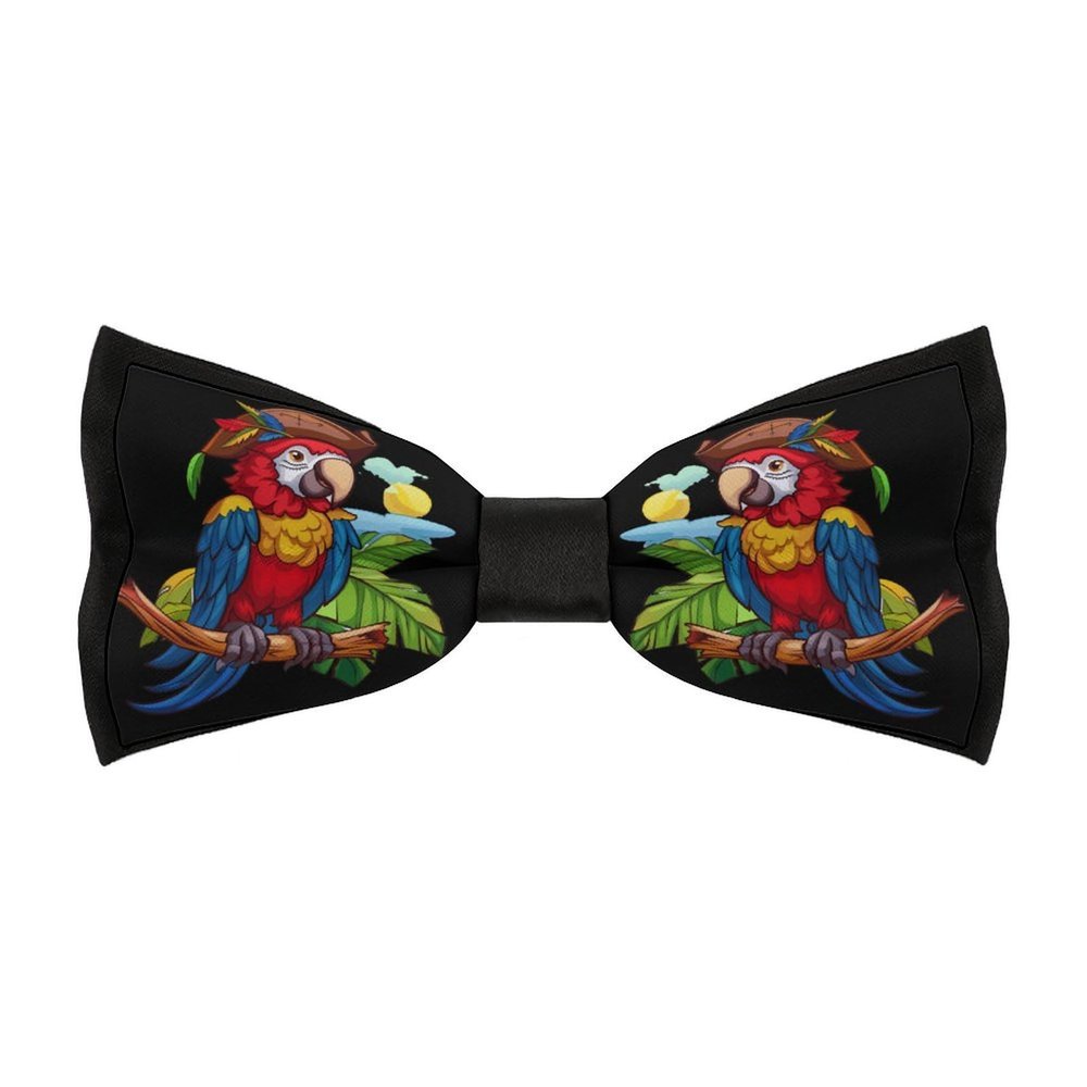 Parrots Bird Pirates Bow Ties for Men Print Bowtie Business Work Wedding Party Ties