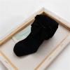 Girls Tights Cotton Cable Knit Footed Leggings Seamless Bow Tights Toddler Baby Girl Pantyhose (Black, 6-12 Months) view 3