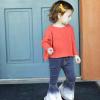 Baby Girls Bell Bottom Jeans Vintage Toddler Kid Denim Flare Pants Western Jeans Cowgirl Outfit (Blue, 5-6 Years) view 4