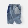 Baby Jeans Sweatpants Toddler Newborn Baby Boy Girl Elastic Waist Denim Jeans with Pocket Bottom Pants (Blue, 2-3 Years) view 3