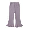 Toddler Girl High Elastic Waist Flare Slim Leggings Baby Pants Wide Leg Ruffle Pants Casual Bell (Purple, 4-5 Years) view 1