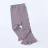 Toddler Girl High Elastic Waist Flare Slim Leggings Baby Pants Wide Leg Ruffle Pants Casual Bell (Purple, 4-5 Years) view 3