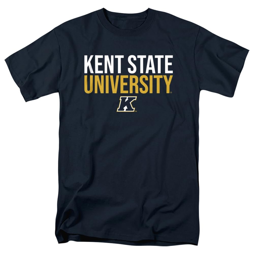 LOGOVISION Kent State University Stacked Unisex Adult T Shirt, Navy, 5X-Large