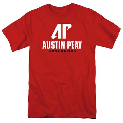 Austin Peay State University Stacked Unisex Adult T Shirt, Red, 2X-Large