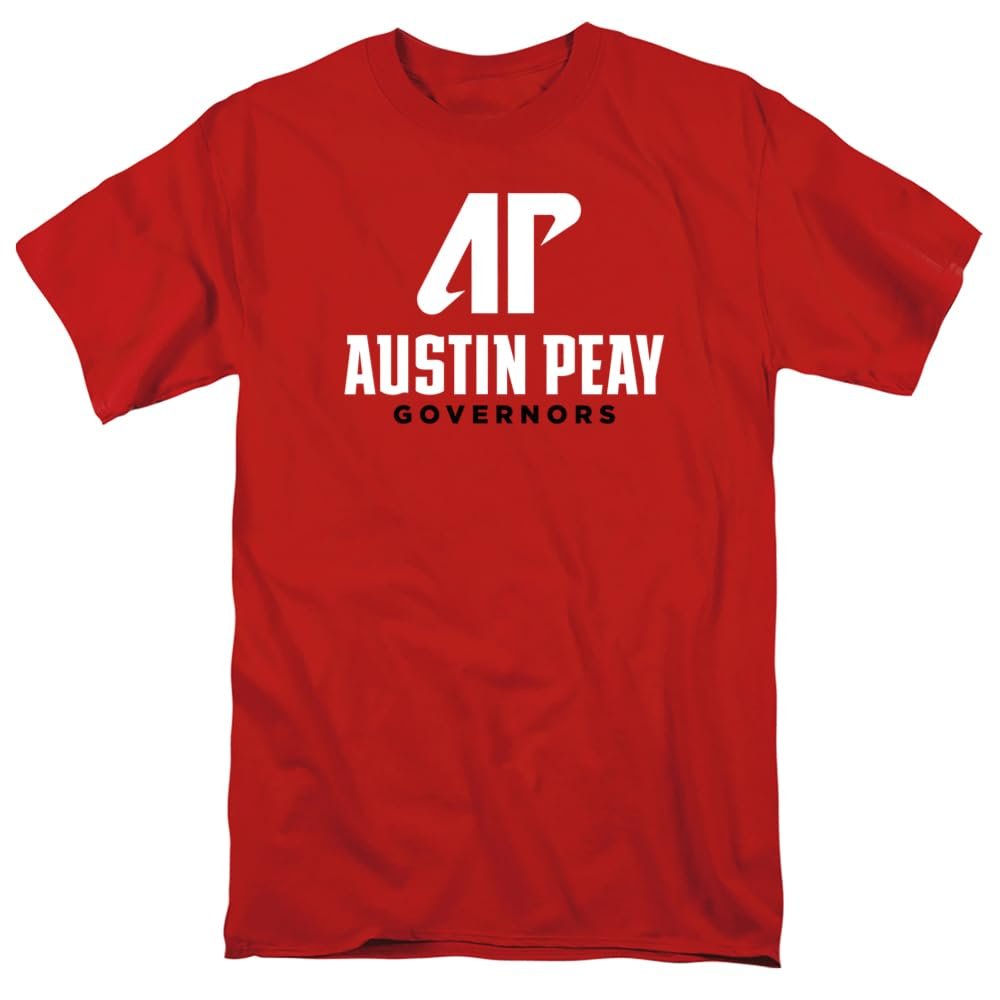 Austin Peay State University Stacked Unisex Adult T Shirt, Red, 2X-Large