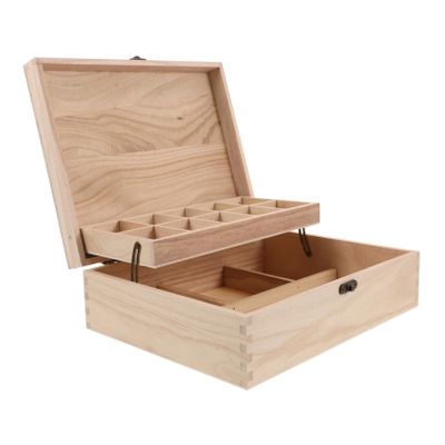 TENDYCOCO Mini Travel Jewelry Case Small Wooden Jewelry Box Organizer for Earrings Studs Necklaces Portable