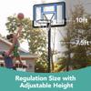 Best Choice Products 10ft Regulation Basketball Hoop, 7.5-10ft Height Adjustable Outdoor Goal w/Shock Absorbent Rim, Base Gel, 2 Wheels - Blue/White view 2