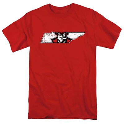 Austin Peay State University State Shape Unisex Adult T Shirt, Red, 2X-Large
