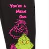 Dr. Seuss Grinch Faces Girls Fleece Joggers, Sizes 4-16 (US, Numeric, 4, 5, Regular, Black) view 2