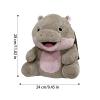 Moos Deng Hippo Plush Backpack, 28X24CM Moos Deng Hippo Backpack, Cute Hippo Stuffed Animal Bag, Funny Tailand Hippo Plush Figure Bag, for Kids & Fans Present view 2