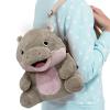 Moos Deng Hippo Plush Backpack, 28X24CM Moos Deng Hippo Backpack, Cute Hippo Stuffed Animal Bag, Funny Tailand Hippo Plush Figure Bag, for Kids & Fans Present view 3