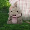 Moos Deng Hippo Plush Backpack, 28X24CM Moos Deng Hippo Backpack, Cute Hippo Stuffed Animal Bag, Funny Tailand Hippo Plush Figure Bag, for Kids & Fans Present view 4