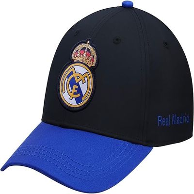 2024 Compatible with Real Madrid Official Soccer Cap 2 Black with Blue