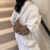 ALINUOYQ Crescent Bag for Women Leopard Print Shoulder Bag PU Leather Zipper Closure Trendy Hobo Bag for Work Travel (Khaki) view 2