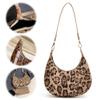 ALINUOYQ Crescent Bag for Women Leopard Print Shoulder Bag PU Leather Zipper Closure Trendy Hobo Bag for Work Travel (Khaki) view 3