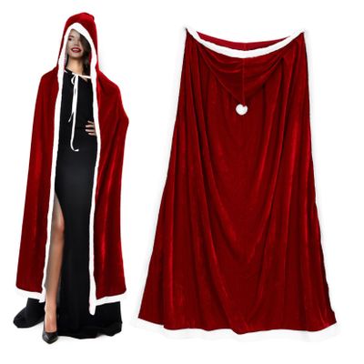 BESTYASH Velvet Santa Cloak Hood Luxurious Christmas Cape for Holiday Cosplay and Festivities for Celebrations and Parades Multi