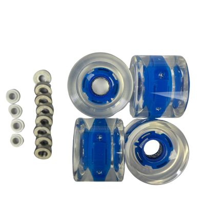GHOST BOARDS 70mm LED Longboard Wheels - Light Up Wheels for Longboards with ABEC-7 Bearings for Smooth Ride- Bright Skate Wheels Grip Any Surface- Raise Your Ride with Flashy Skate Wheels - Blue
