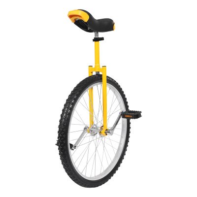 DYNAMI 24 Inch Unicycle for Adults,Outdoor Sports Wheel Unicycle with Manganese Steel Frame and Aluminum Alloy Rim,Adjustable Height,Load 154 lbs,Anti-slip For Outdoor Sports Fitness Exercise (Yellow)
